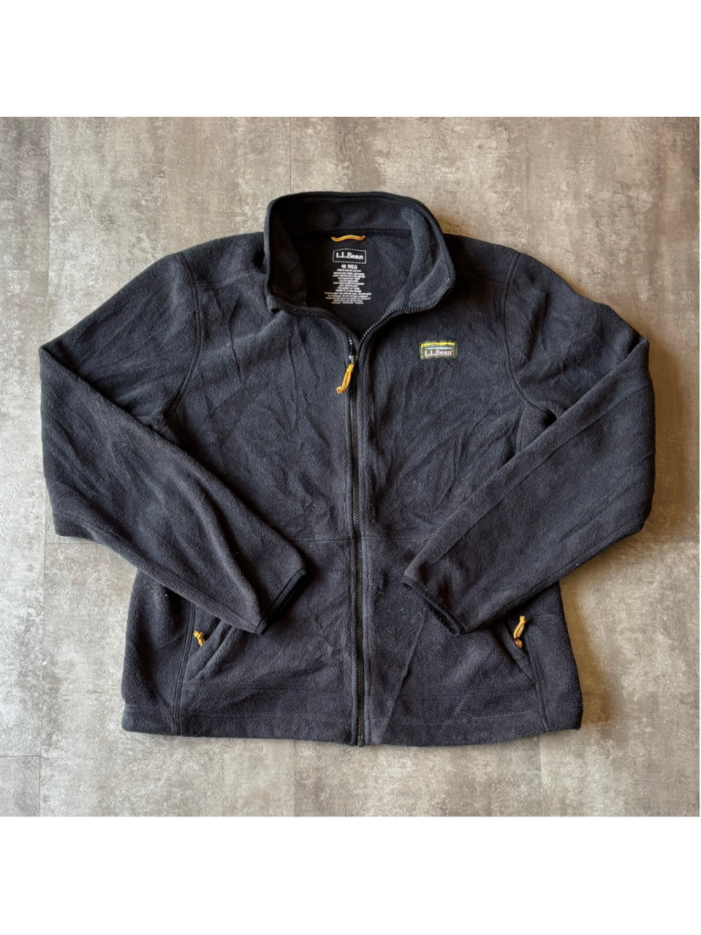 L.L Bean Full Zip Fleece Sweater Mens Medium Black